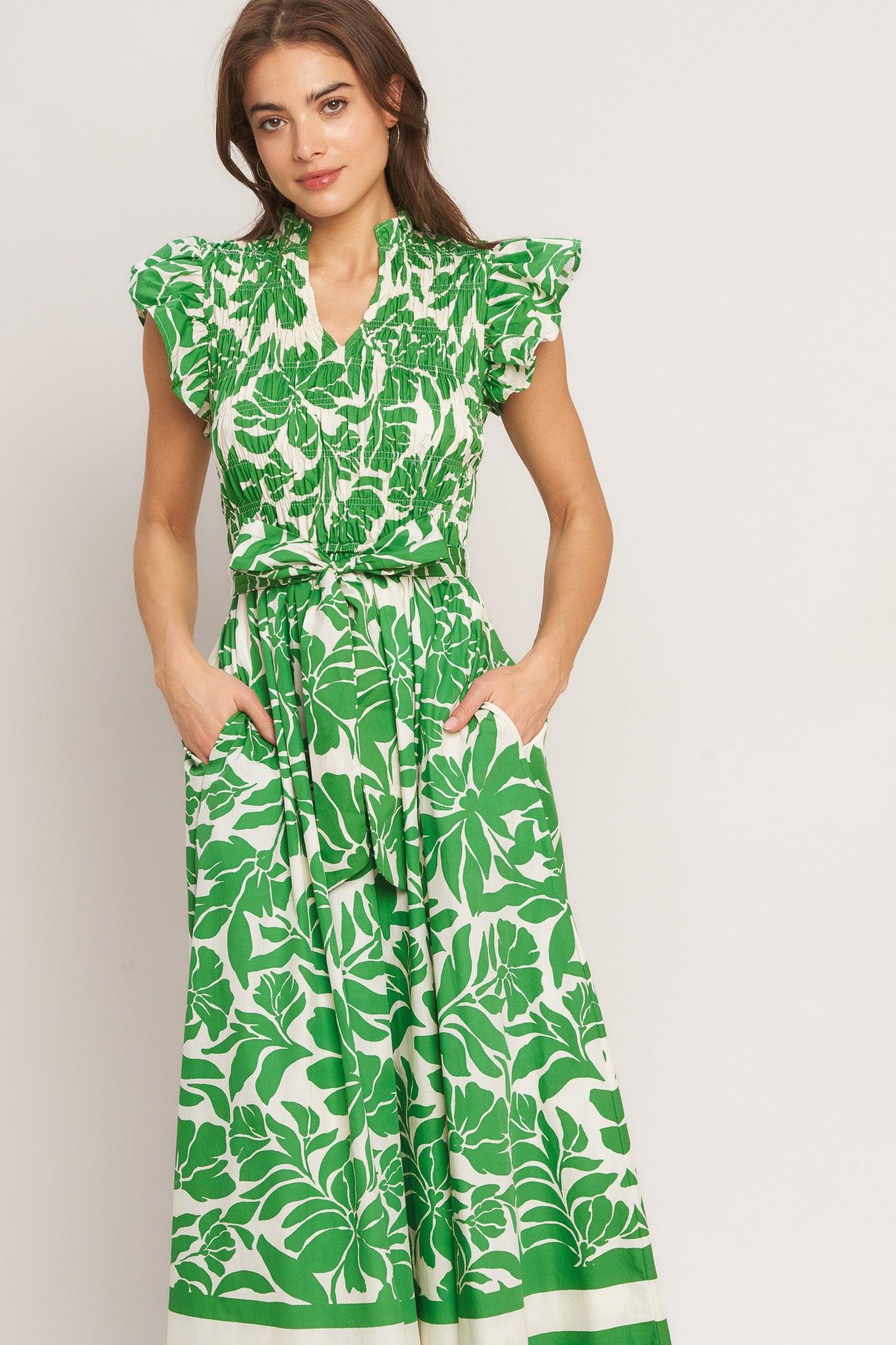BLOOM ENERGY WOVEN MIDI DRESS - Glamourous Grace