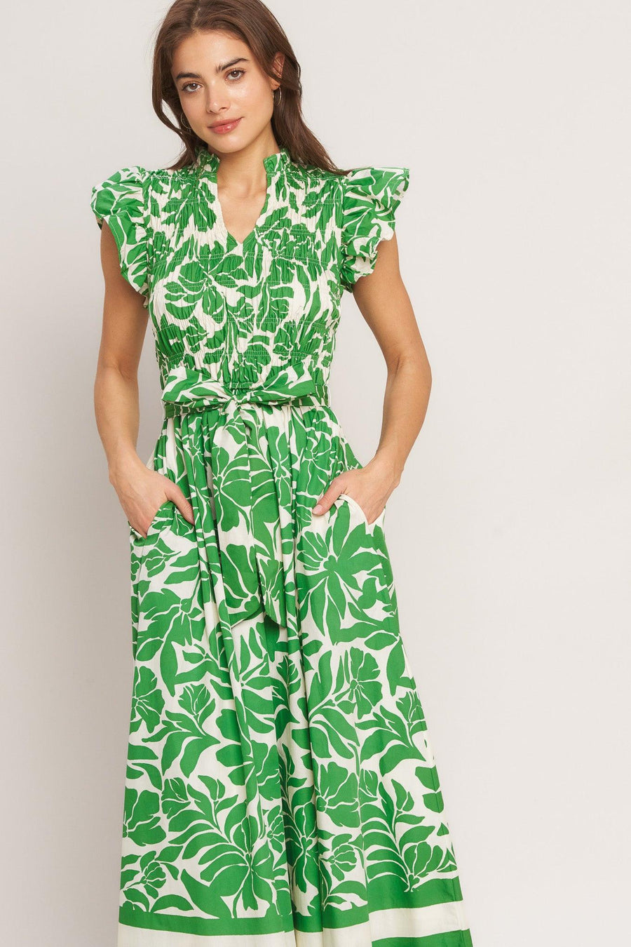 BLOOM ENERGY WOVEN MIDI DRESS - Glamourous Grace
