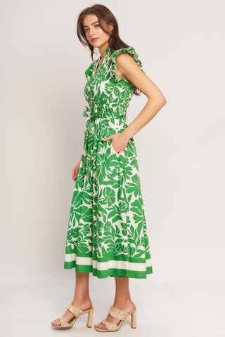BLOOM ENERGY WOVEN MIDI DRESS - Glamourous Grace