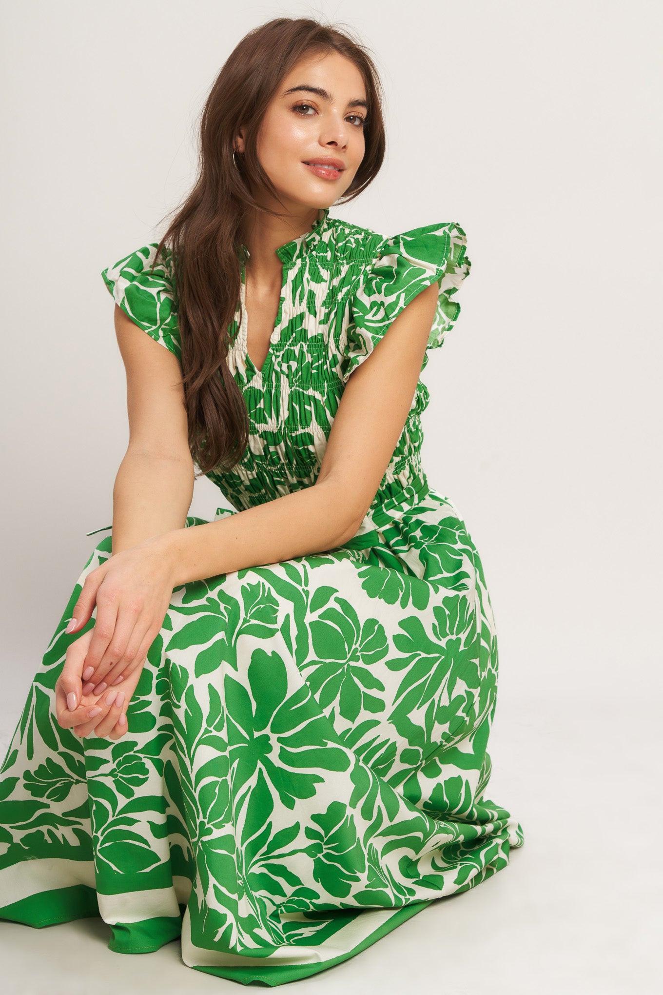 BLOOM ENERGY WOVEN MIDI DRESS - Glamourous Grace