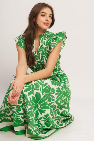 BLOOM ENERGY WOVEN MIDI DRESS - Glamourous Grace