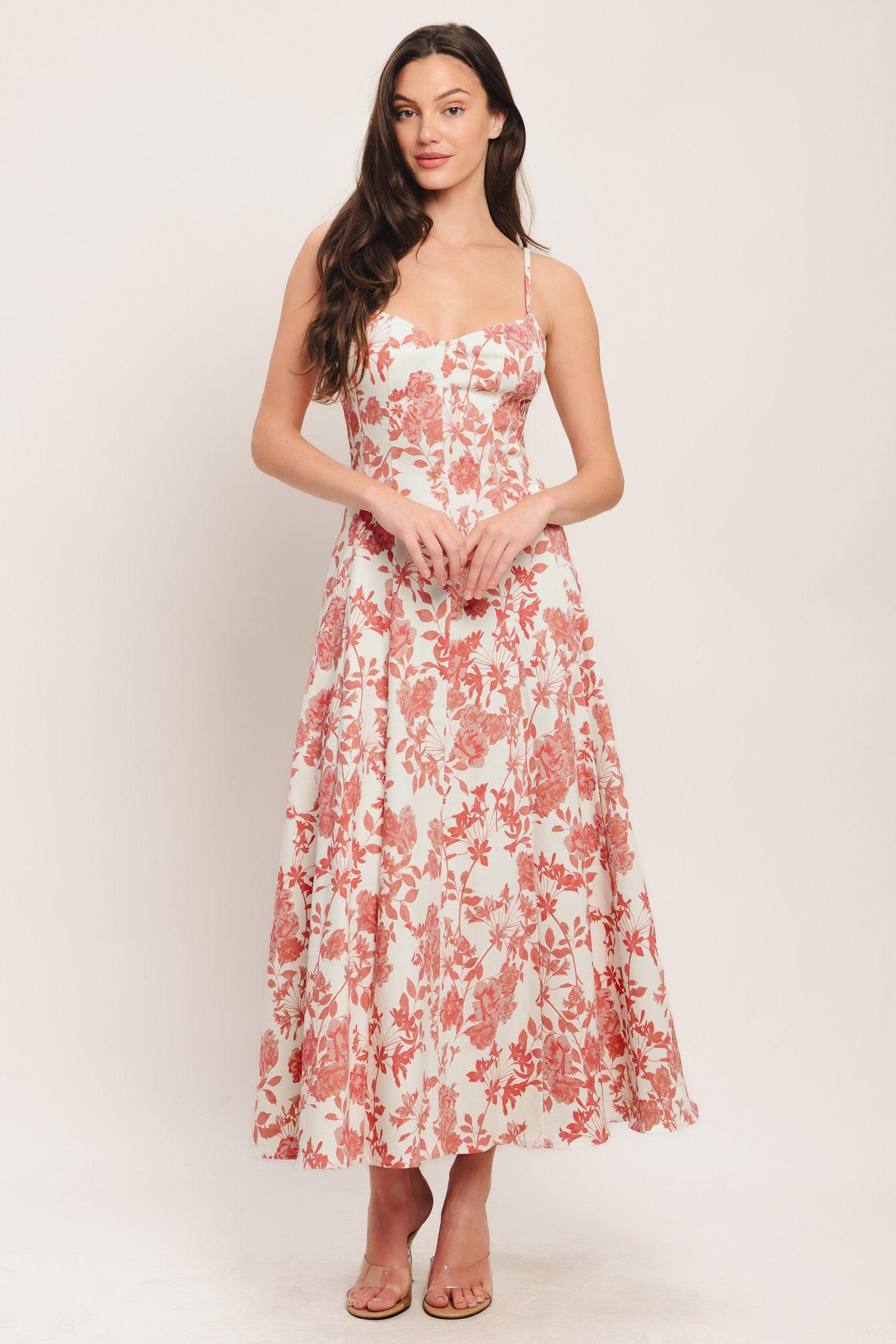 FLORAL HAZE WOVEN MIDI DRESS - Glamourous Grace