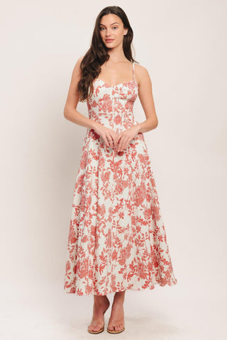 FLORAL HAZE WOVEN MIDI DRESS - Glamourous Grace