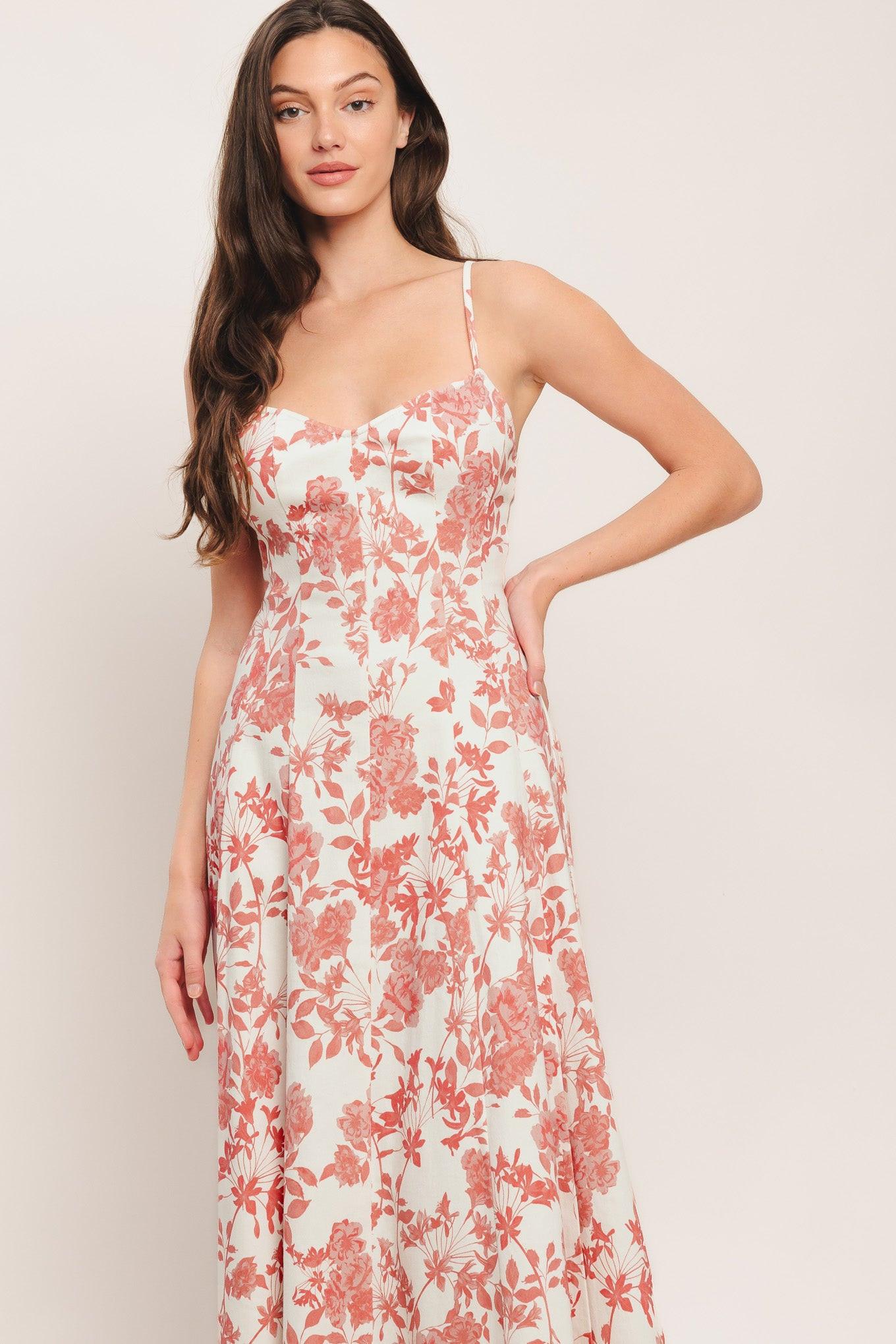FLORAL HAZE WOVEN MIDI DRESS - Glamourous Grace