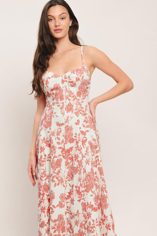 FLORAL HAZE WOVEN MIDI DRESS - Glamourous Grace