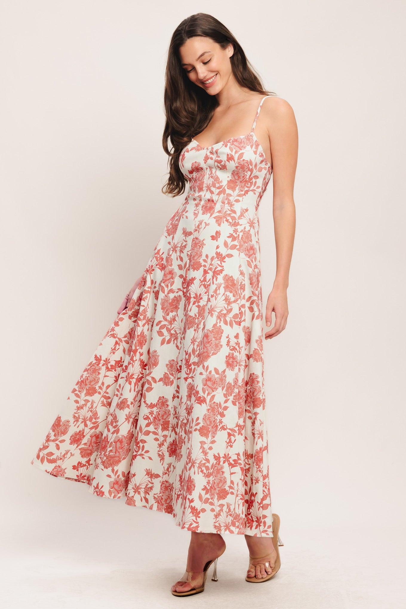 FLORAL HAZE WOVEN MIDI DRESS - Glamourous Grace
