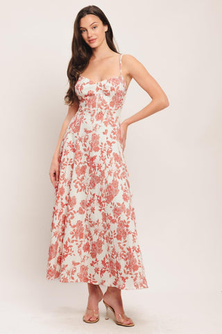 FLORAL HAZE WOVEN MIDI DRESS - Glamourous Grace