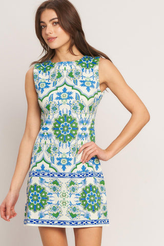 EURO BLUE WOVEN MINI DRESS - Glamourous Grace