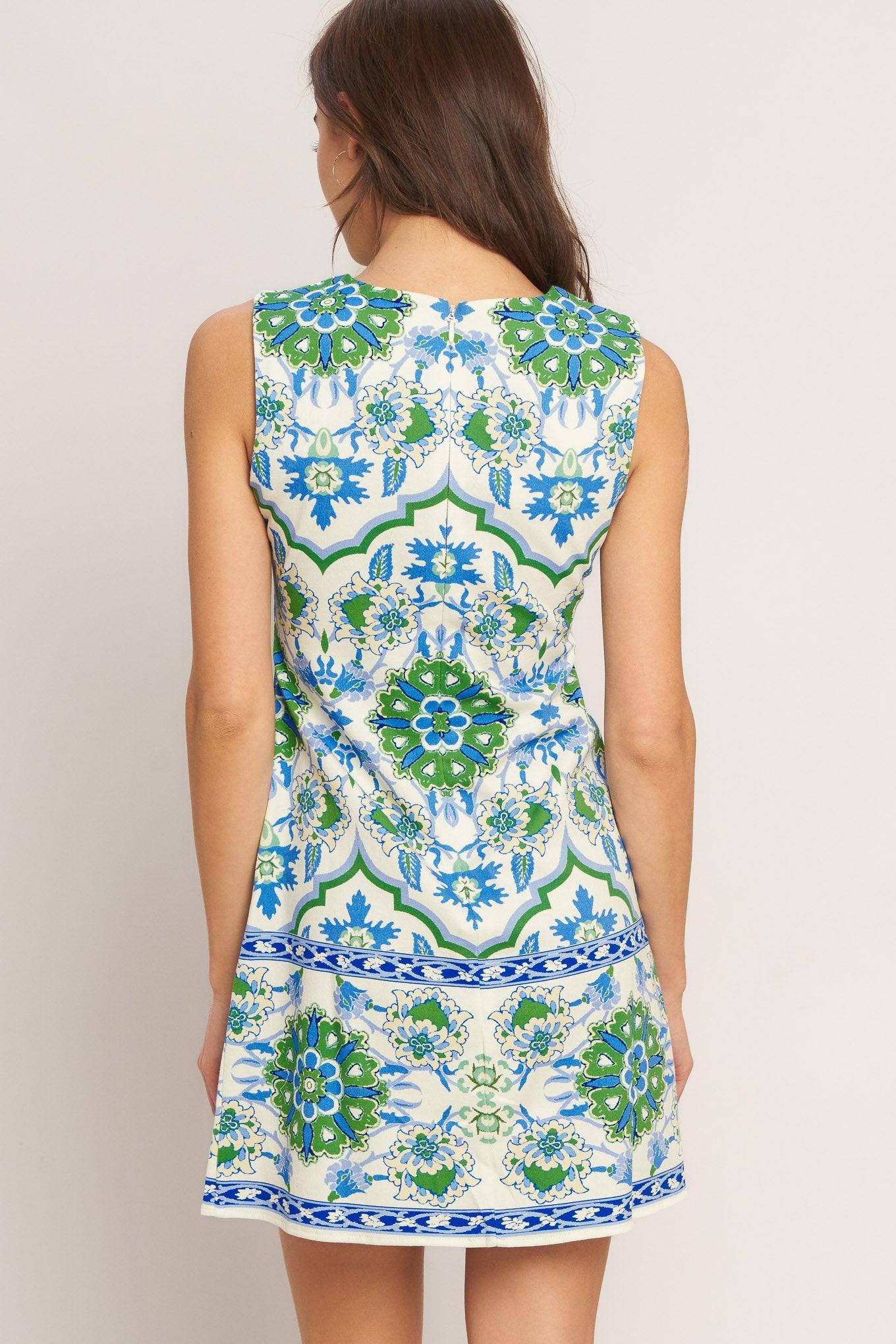 EURO BLUE WOVEN MINI DRESS - Glamourous Grace