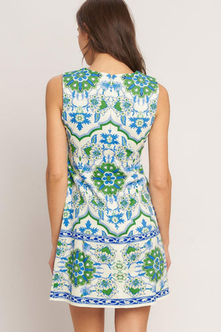 EURO BLUE WOVEN MINI DRESS - Glamourous Grace