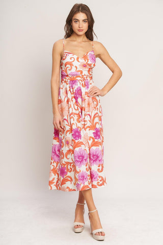 VACAY BLOOM WOVEN MIDI DRESS - Glamourous Grace
