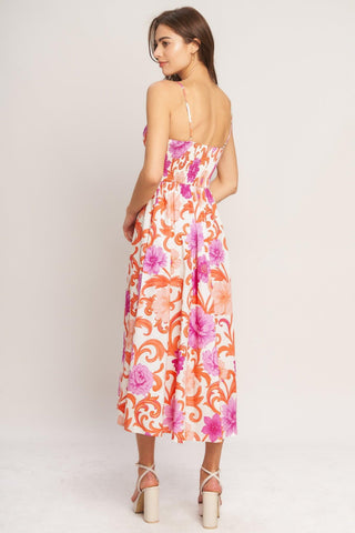 VACAY BLOOM WOVEN MIDI DRESS - Glamourous Grace