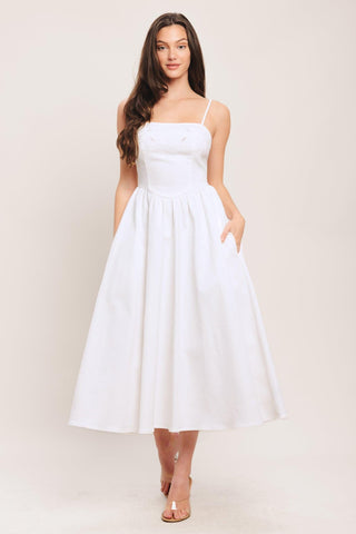 CLOUD PETAL WOVEN MIDI DRESS - Glamourous Grace