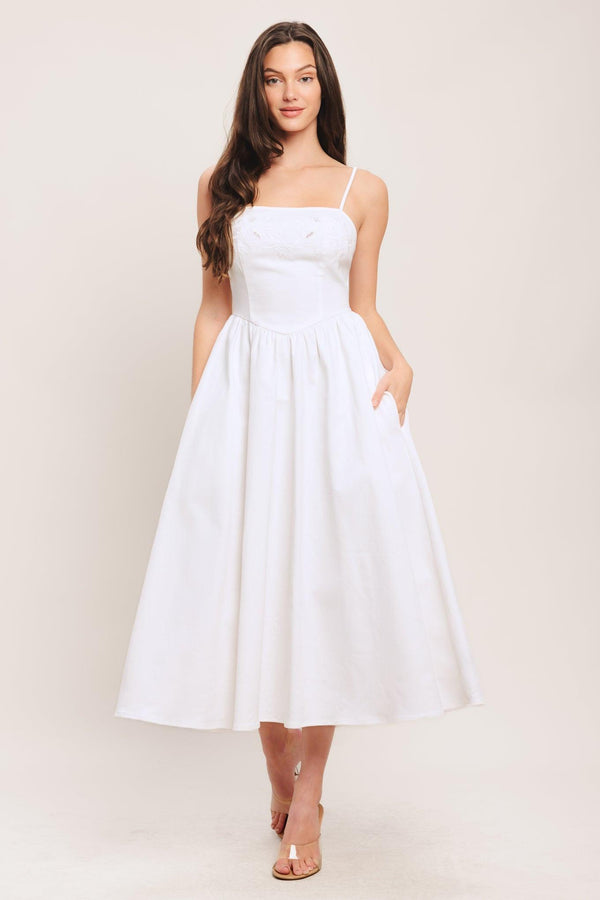 CLOUD PETAL WOVEN MIDI DRESS - Glamourous Grace