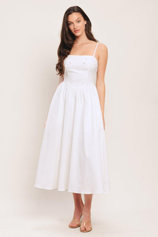 CLOUD PETAL WOVEN MIDI DRESS - Glamourous Grace