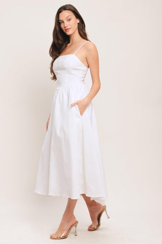 CLOUD PETAL WOVEN MIDI DRESS - Glamourous Grace