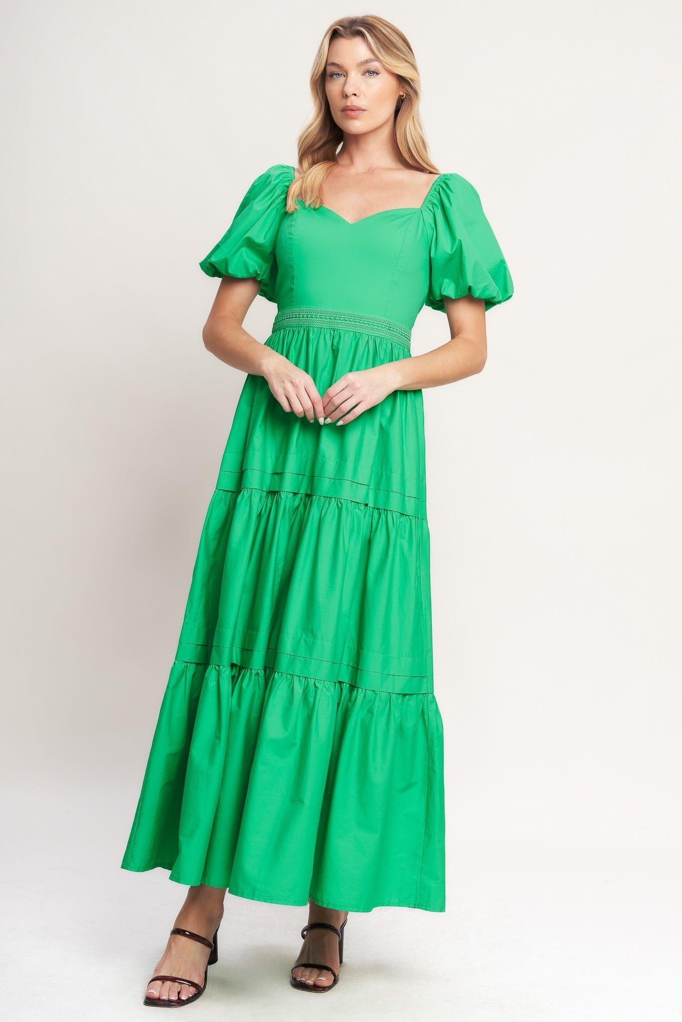 SWEET VERDANT WOVEN MAXI DRESS - Glamourous Grace