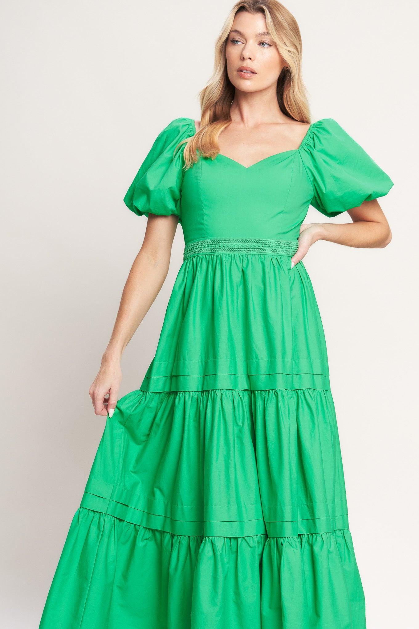 SWEET VERDANT WOVEN MAXI DRESS - Glamourous Grace