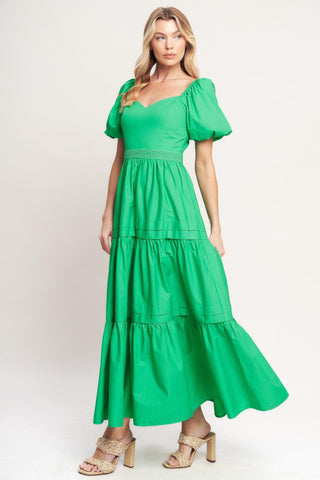 SWEET VERDANT WOVEN MAXI DRESS - Glamourous Grace