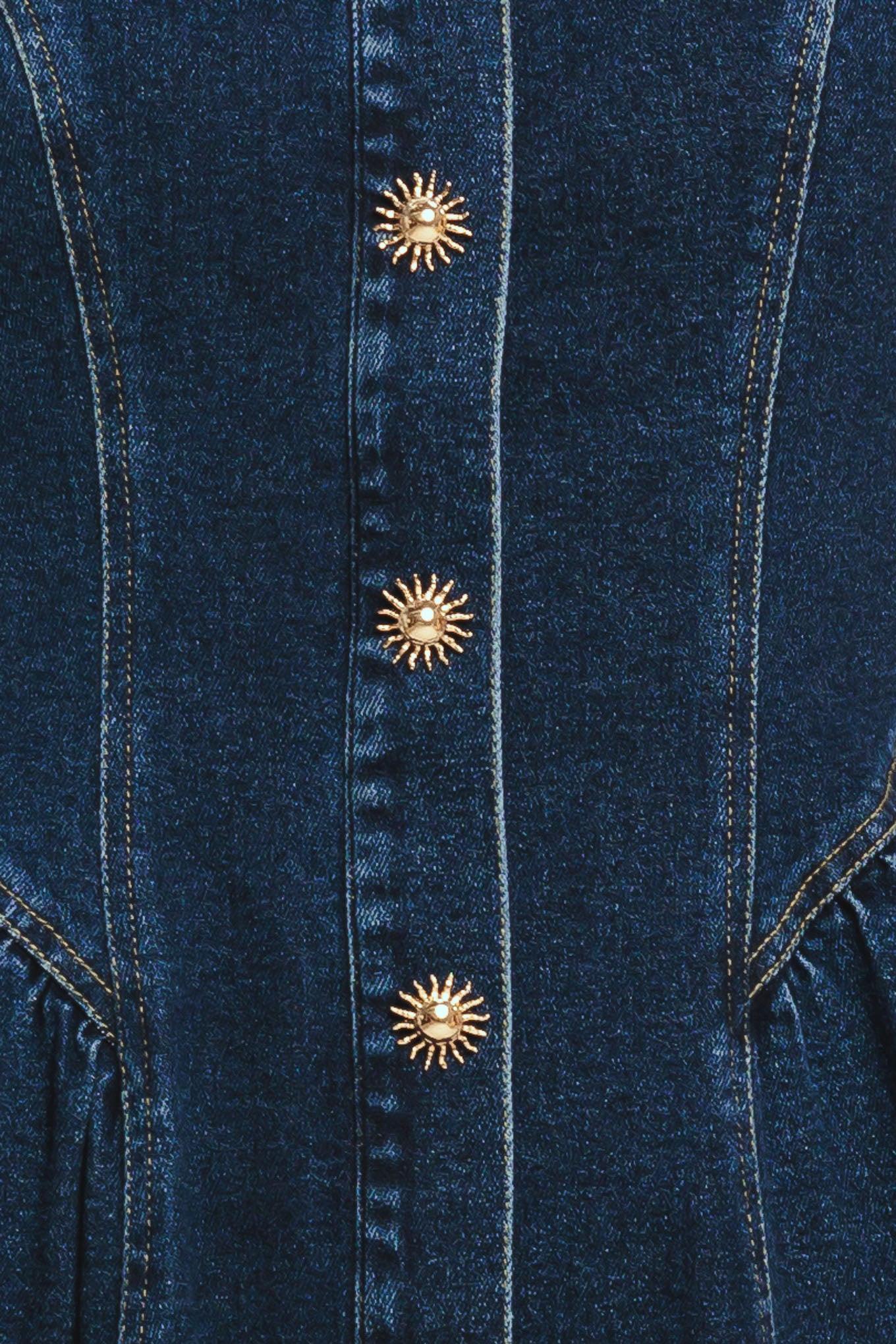 EFFORTLESS POLISH DENIM MIDI DRESS - Glamourous Grace
