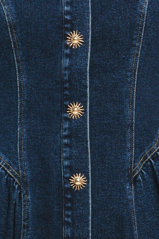 EFFORTLESS POLISH DENIM MIDI DRESS - Glamourous Grace