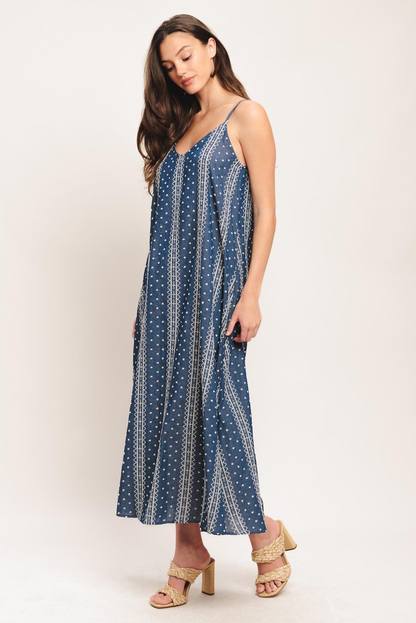 HANDLOOM SKY WOVEN MIDI DRESS - Glamourous Grace