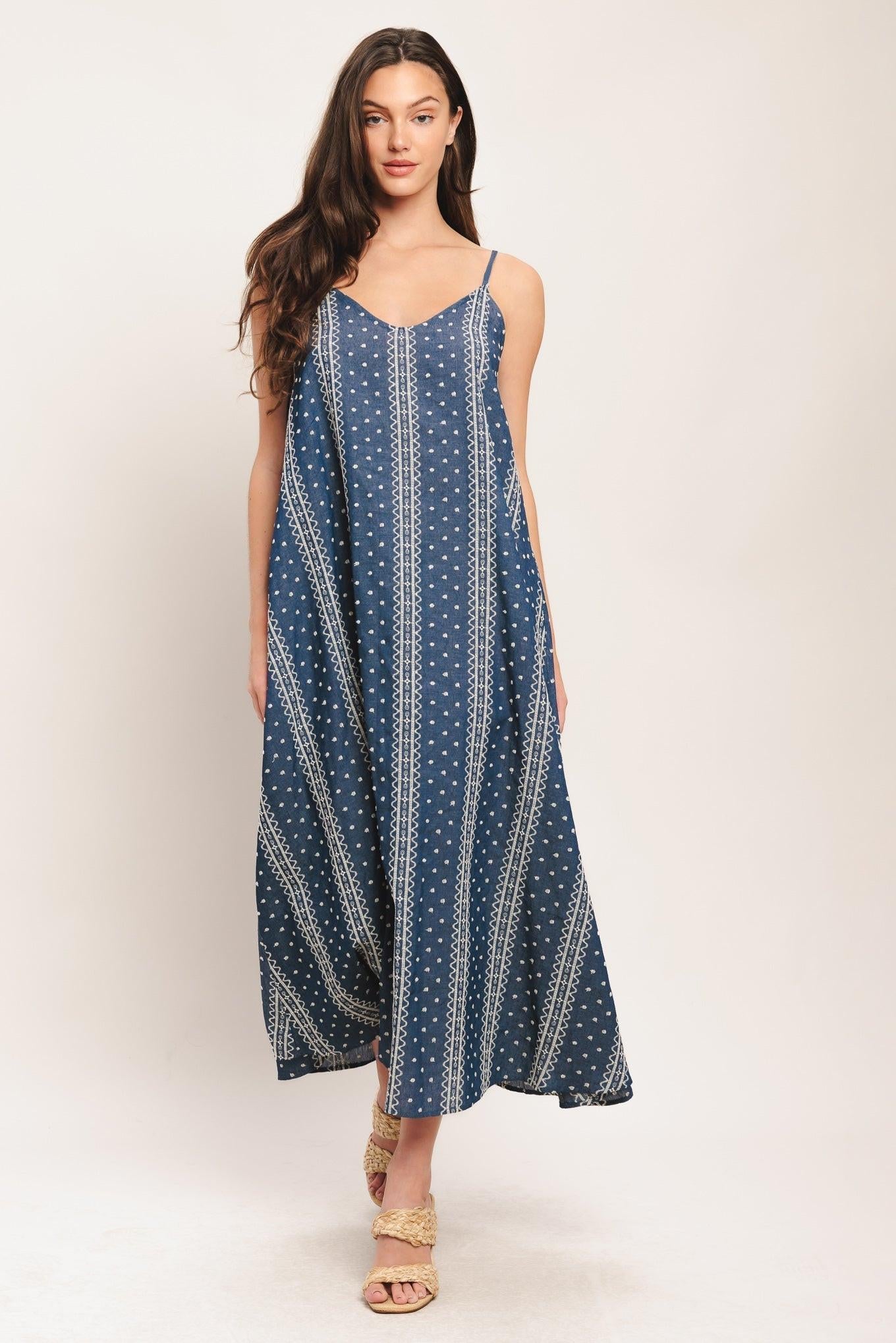 HANDLOOM SKY WOVEN MIDI DRESS - Glamourous Grace