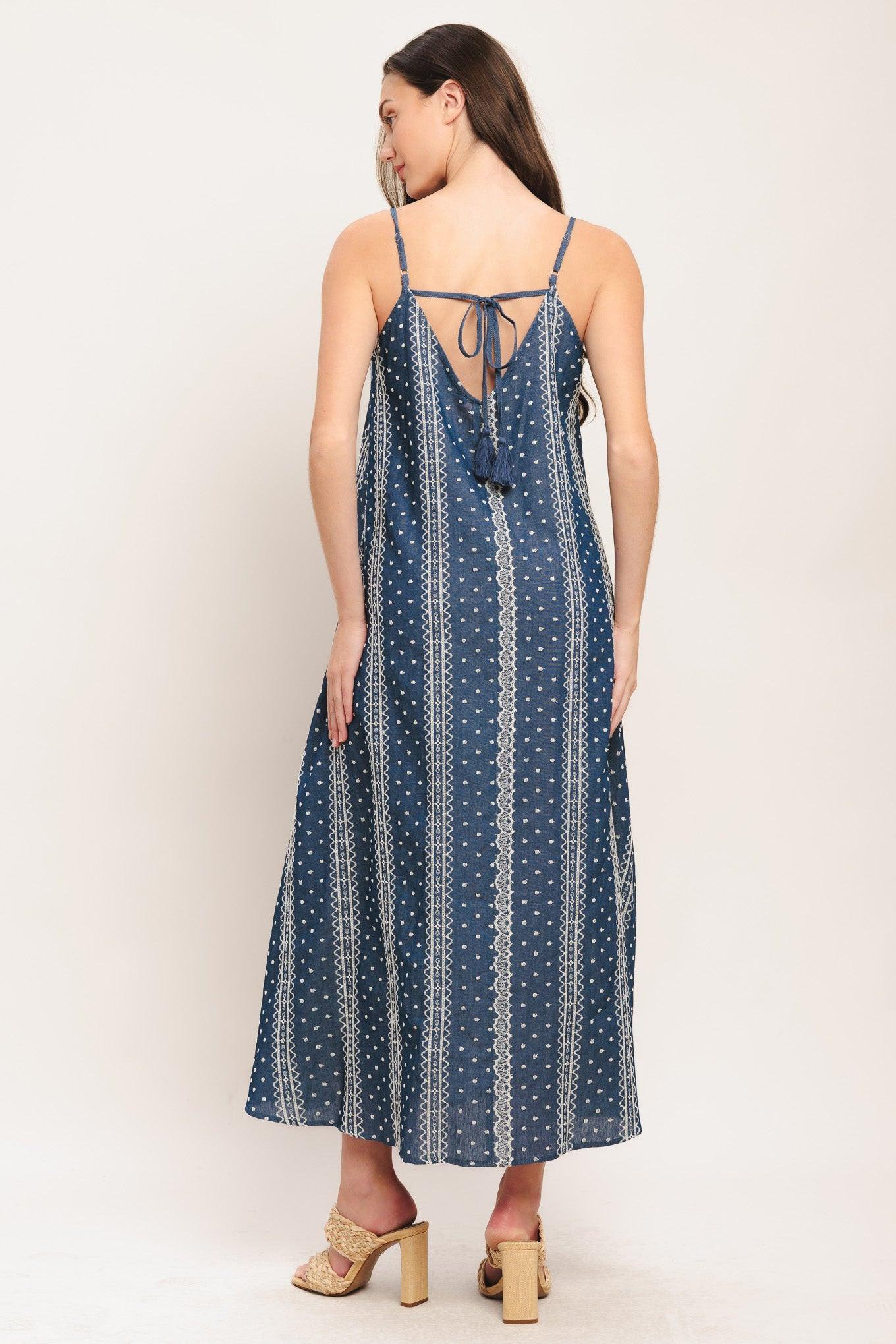 HANDLOOM SKY WOVEN MIDI DRESS - Glamourous Grace