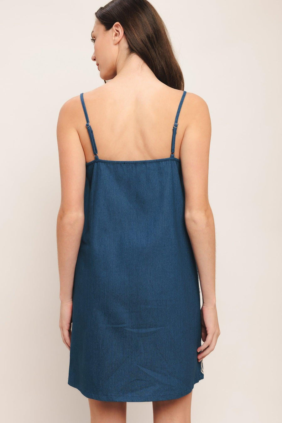 SEA BREEZE PAISLEY DENIM MINI DRESS - Glamourous Grace