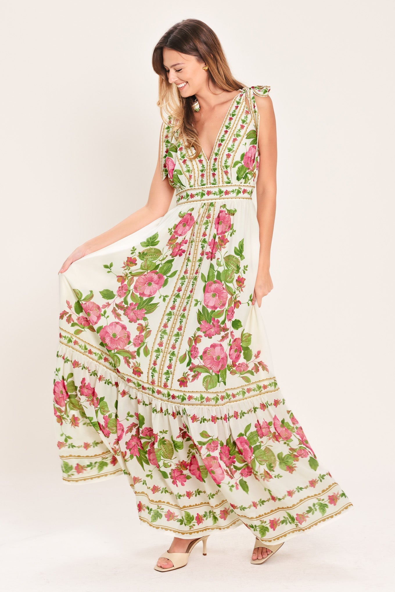 ROSE VINE ROMANCE WOVEN MAXI DRESS - Glamourous Grace