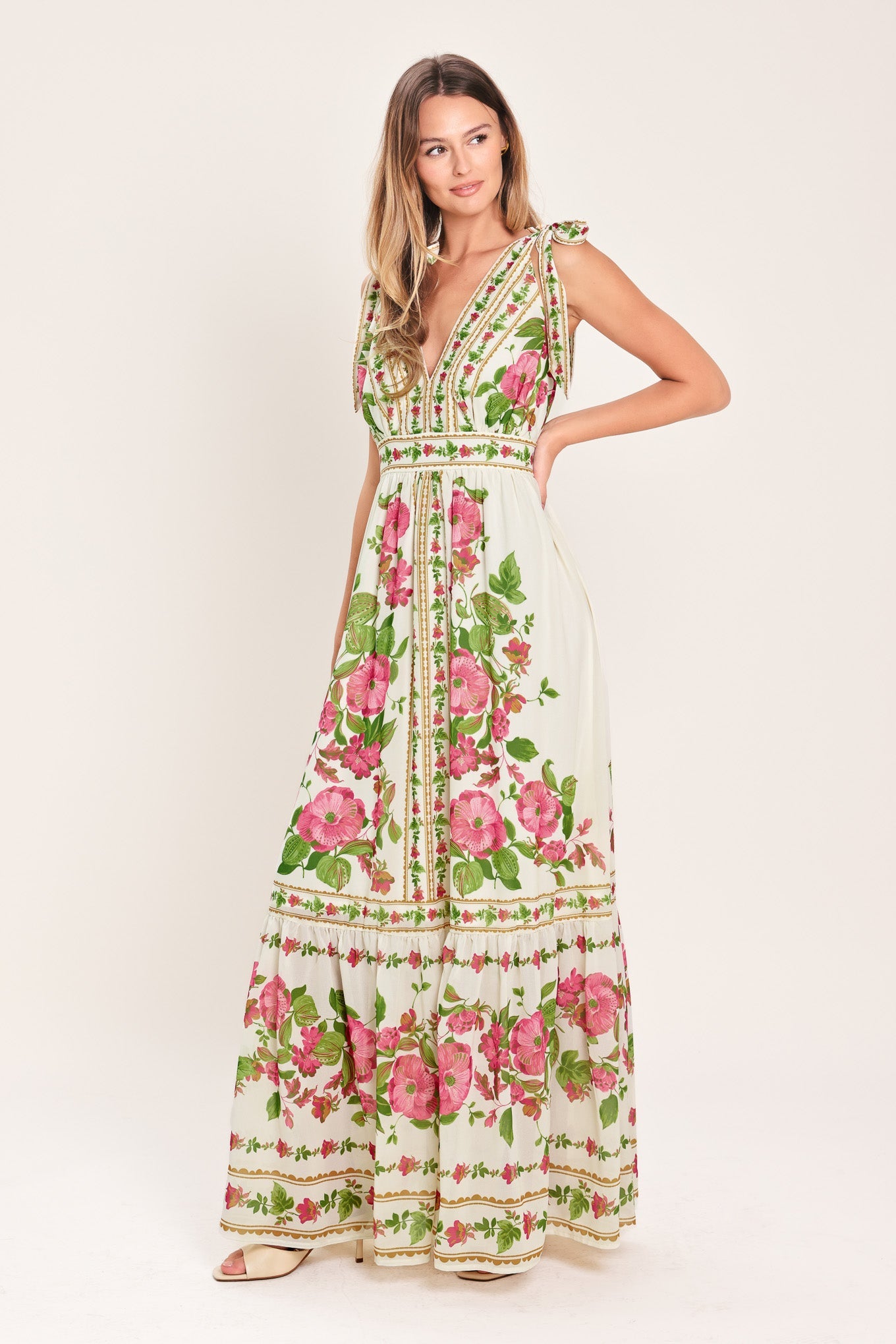 ROSE VINE ROMANCE WOVEN MAXI DRESS - Glamourous Grace