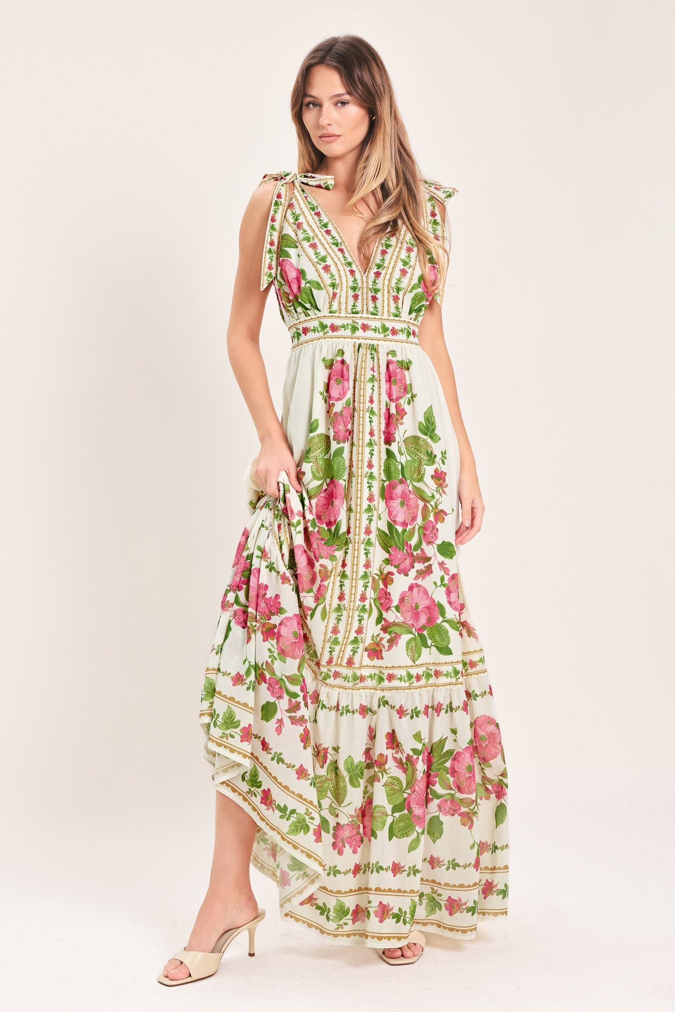 ROSE VINE ROMANCE WOVEN MAXI DRESS - Glamourous Grace