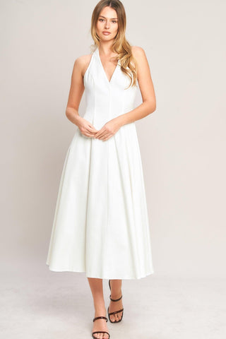 SERENE MOMENT WOVEN MIDI DRESS - Glamourous Grace