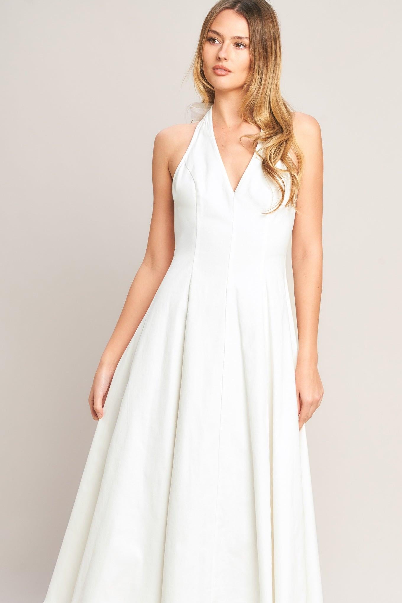 SERENE MOMENT WOVEN MIDI DRESS - Glamourous Grace
