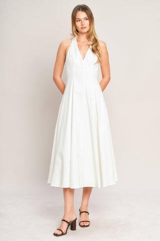 SERENE MOMENT WOVEN MIDI DRESS - Glamourous Grace