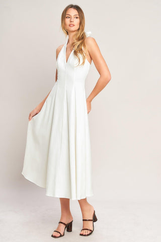 SERENE MOMENT WOVEN MIDI DRESS - Glamourous Grace