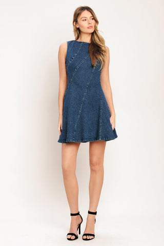 DAY TO NIGHT DENIM MINI DRESS - Glamourous Grace