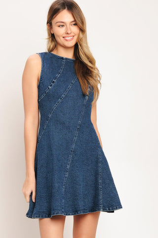 DAY TO NIGHT DENIM MINI DRESS - Glamourous Grace