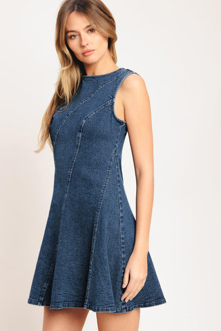 DAY TO NIGHT DENIM MINI DRESS - Glamourous Grace