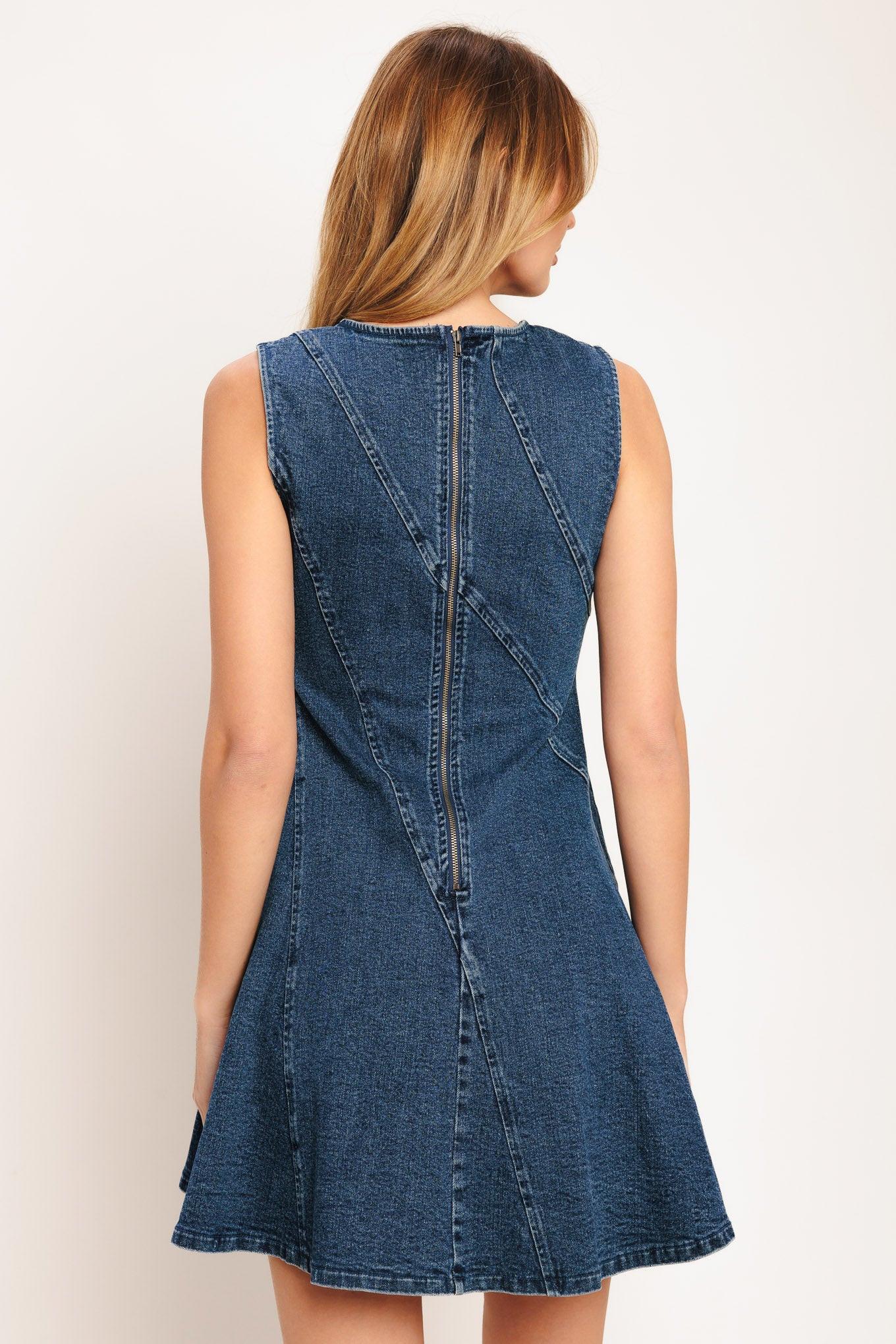 DAY TO NIGHT DENIM MINI DRESS - Glamourous Grace
