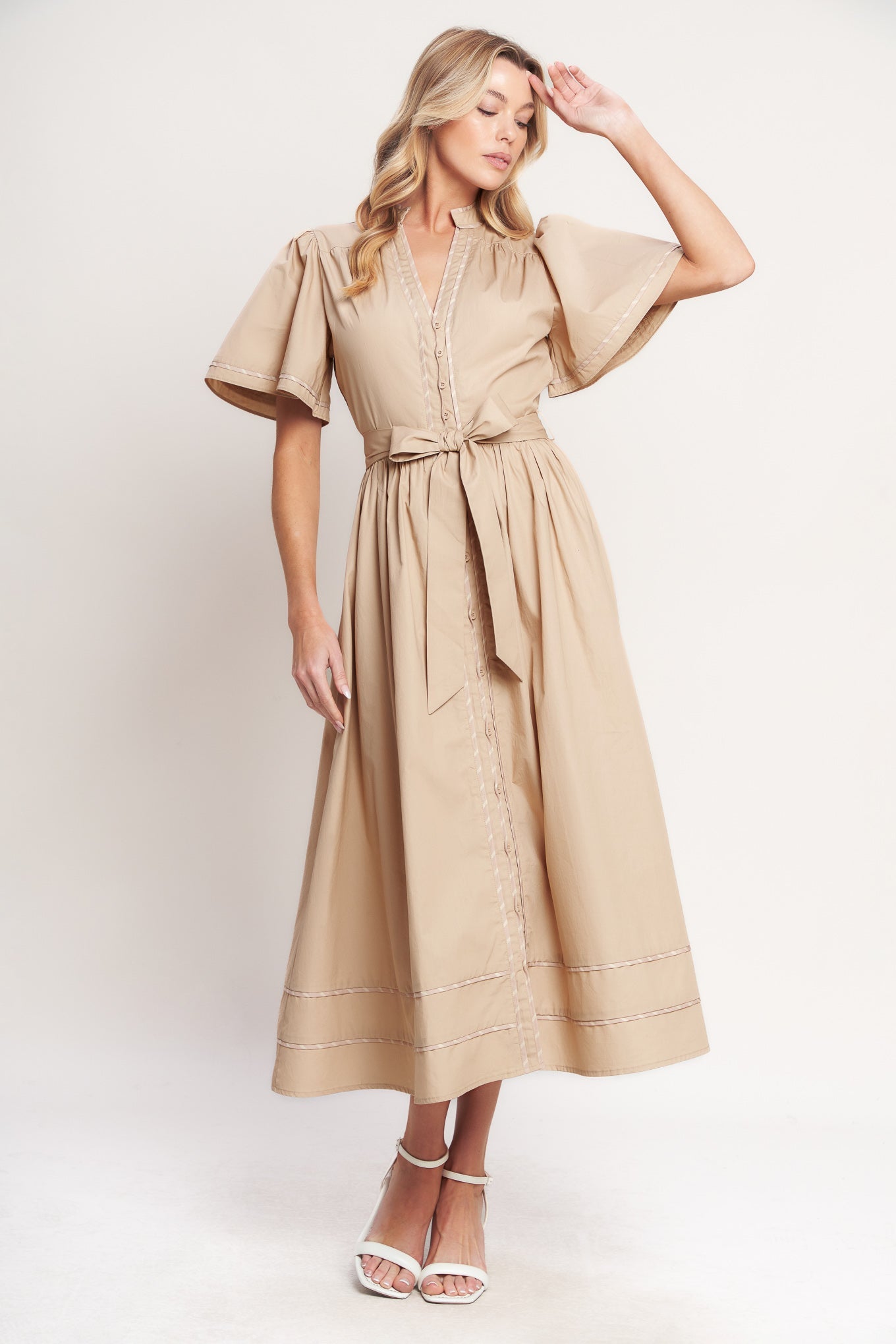 RESORT ESCAPE WOVEN MIDI DRESS - Glamourous Grace
