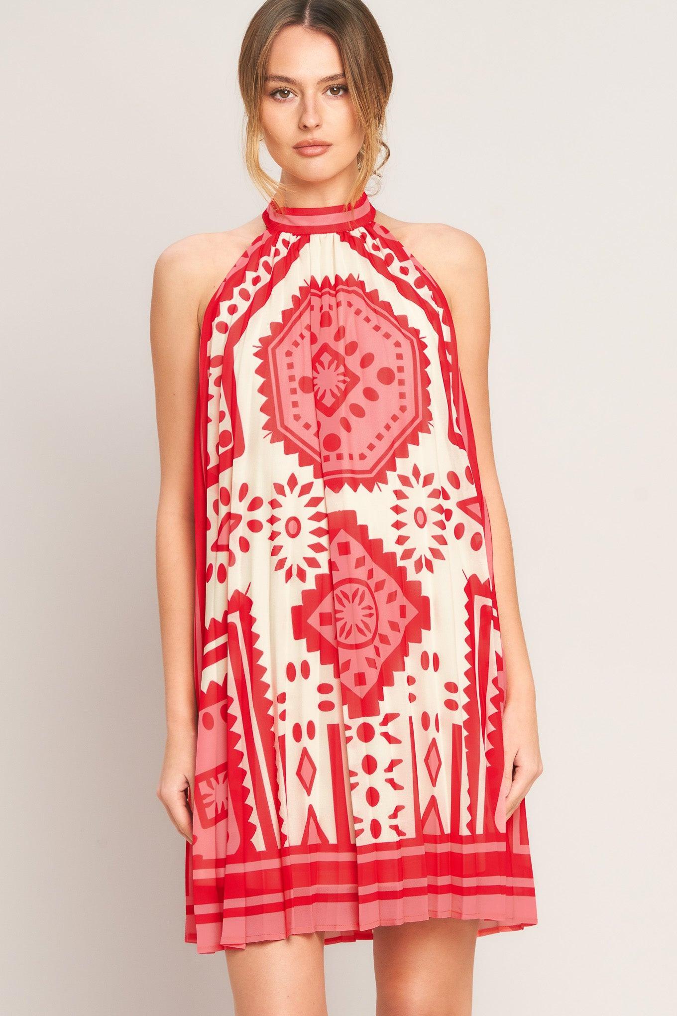 SUNSET MEDALLION WOVEN MINI DRESS - Glamourous Grace