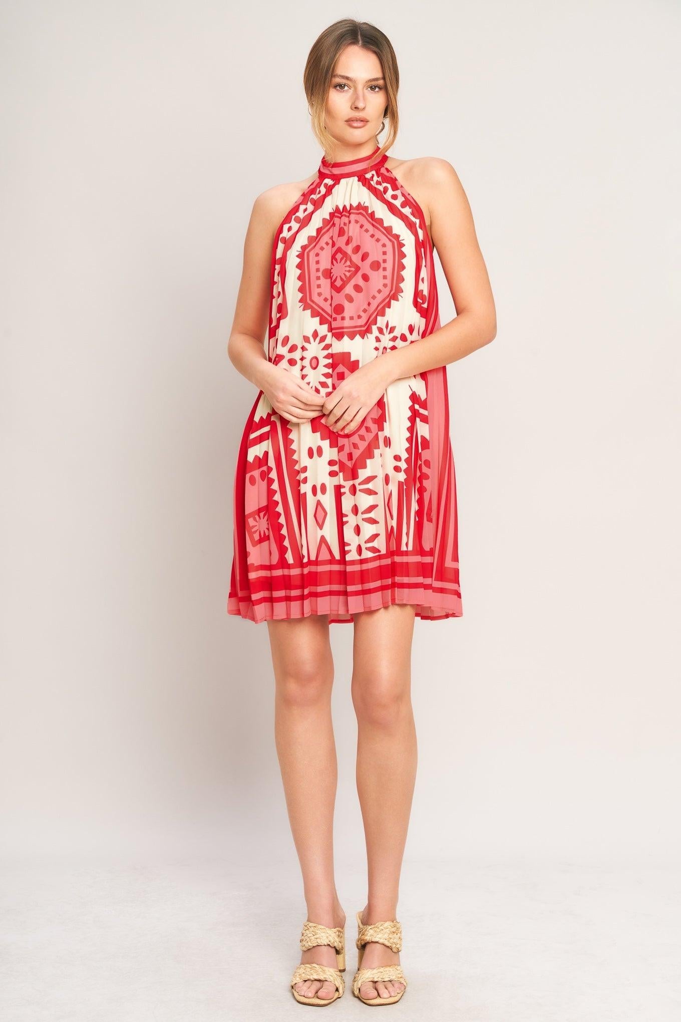 SUNSET MEDALLION WOVEN MINI DRESS - Glamourous Grace
