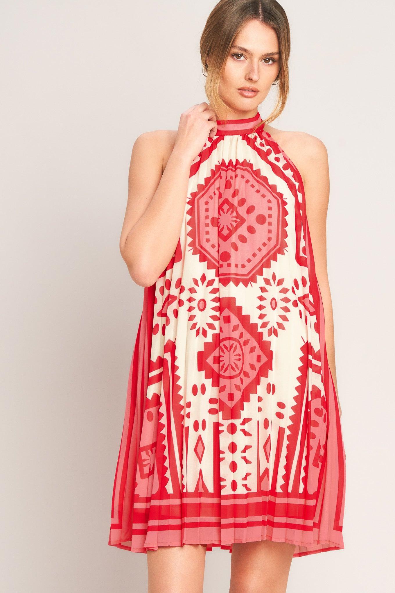 SUNSET MEDALLION WOVEN MINI DRESS - Glamourous Grace