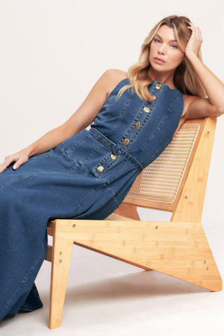 SUNDAY STROLL DENIM MIDI DRESS - Glamourous Grace
