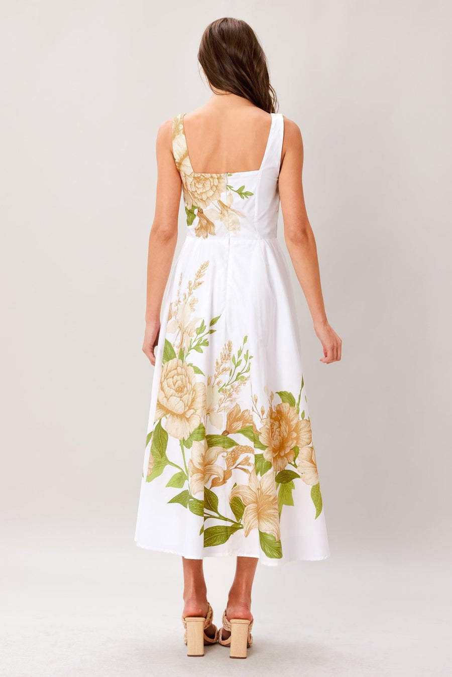 CREAM BOTANICA WOVEN MIDI DRESS - Glamourous Grace
