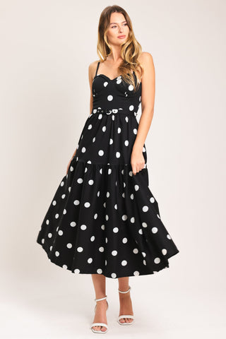 MONROE DOT WOVEN MIDI DRESS - Glamourous Grace