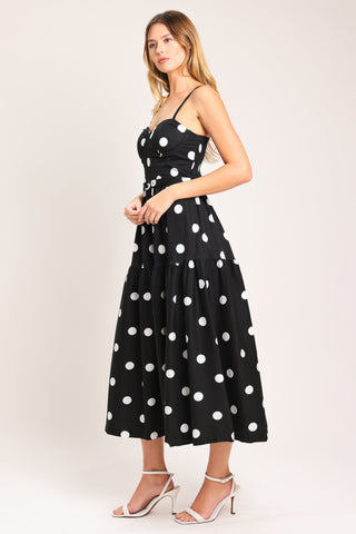 MONROE DOT WOVEN MIDI DRESS - Glamourous Grace