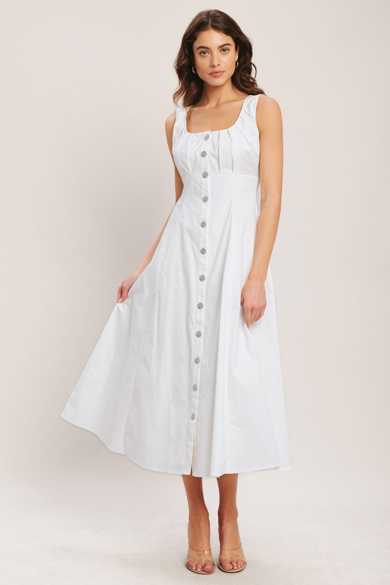 SEASIDE BRUNCH WOVEN MIDI DRESS - Glamourous Grace
