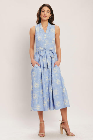 SUMMER SKETCH FLORA WOVEN MIDI DRESS - Glamourous Grace